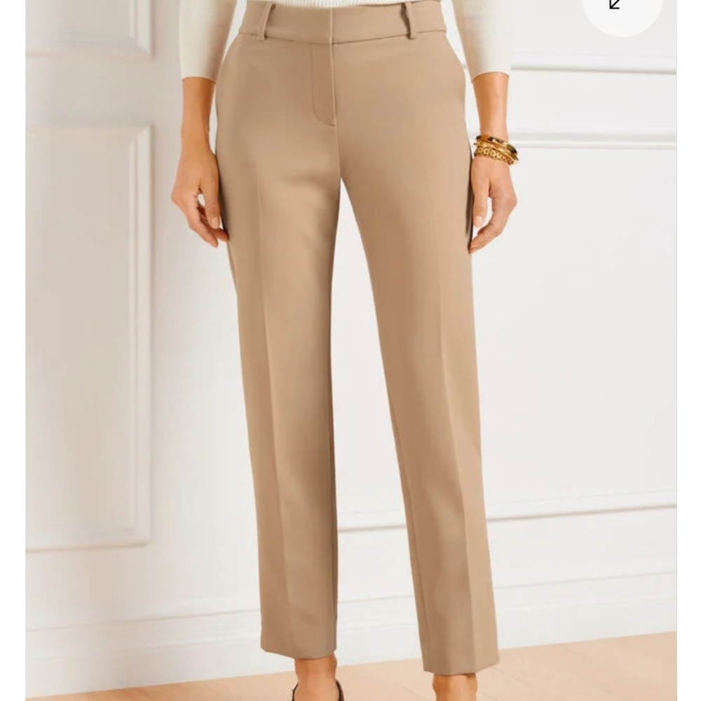 Talbots High-Waist Hampshire Ankle Pant Plus Size Camel Tan Career 22W